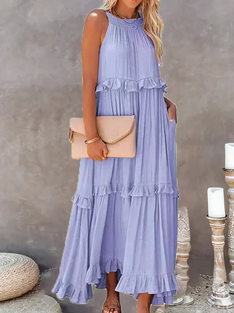 ANETA | Elegant sleeveless dress with ruffles