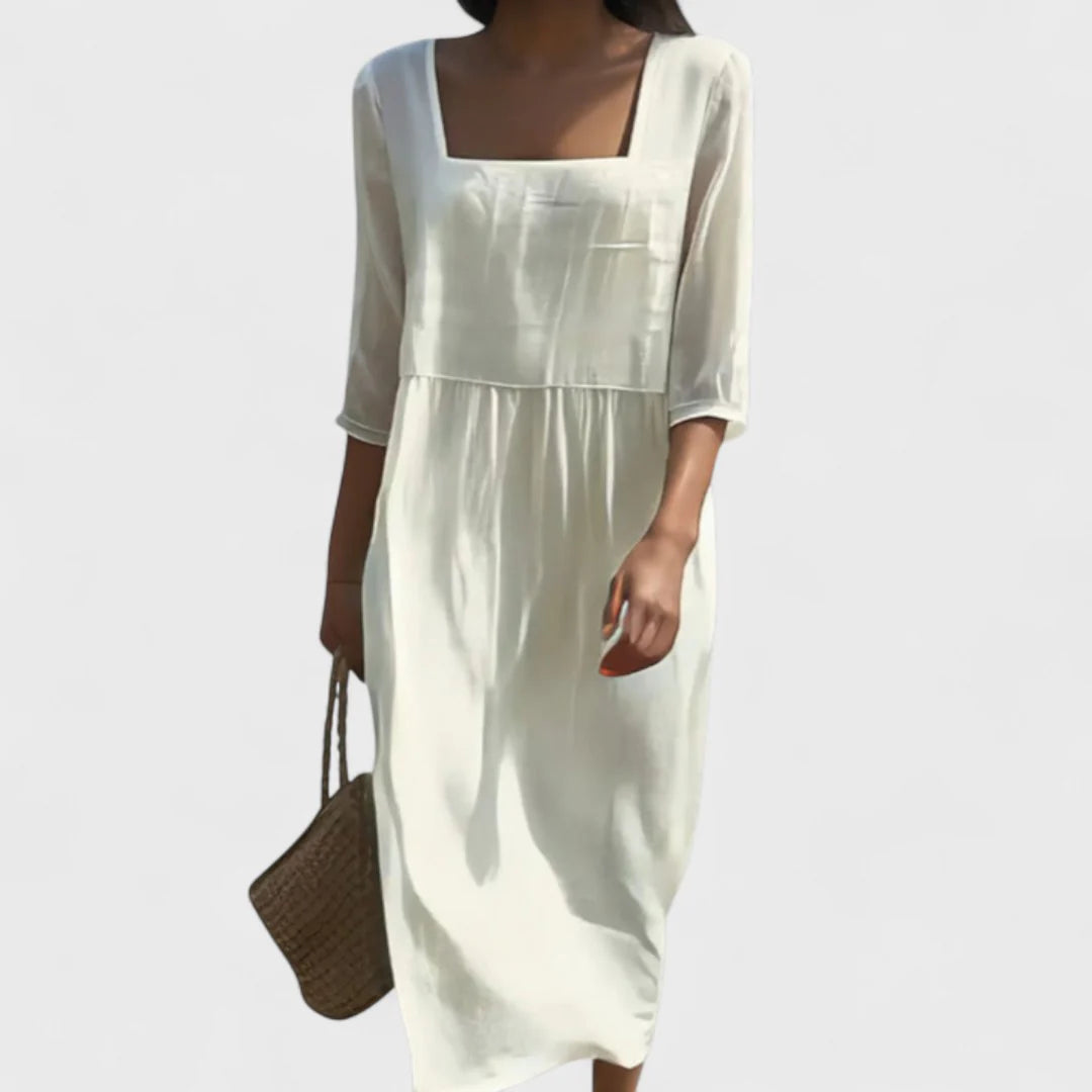 Feliane - Linen Front Panel Dress