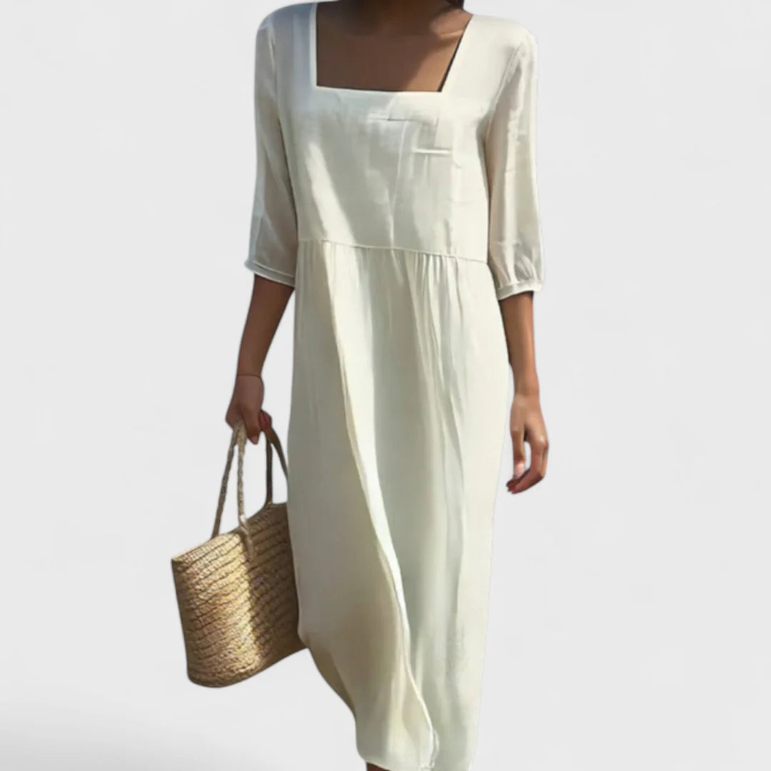 Feliane - Linen Front Panel Dress
