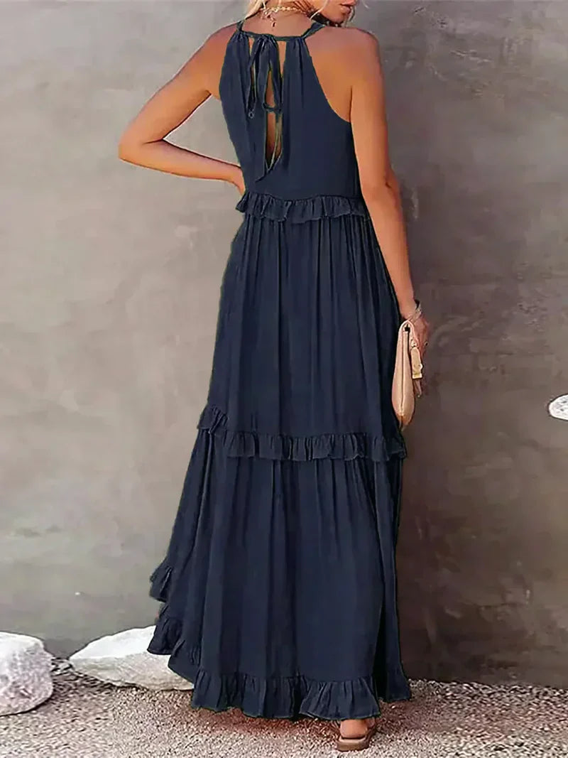 ANETA | Elegant sleeveless dress with ruffles