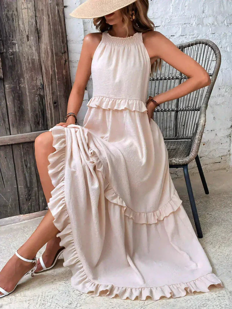 ANETA | Elegant sleeveless dress with ruffles