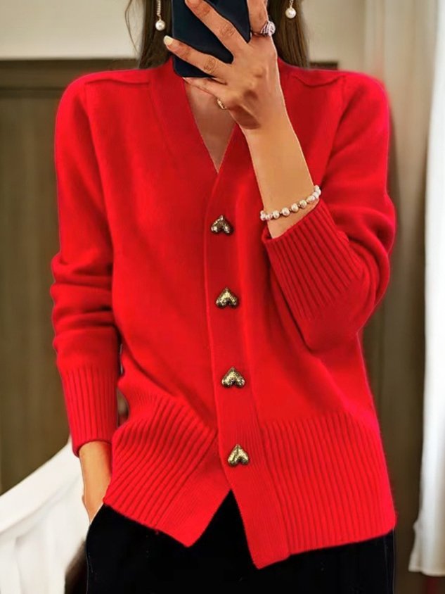 Women's clothing wool cardigan with buttons