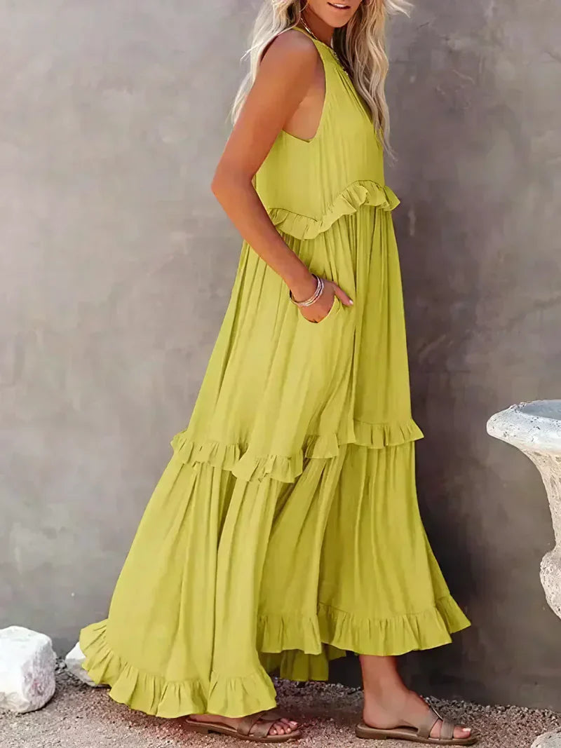 ANETA | Elegant sleeveless dress with ruffles