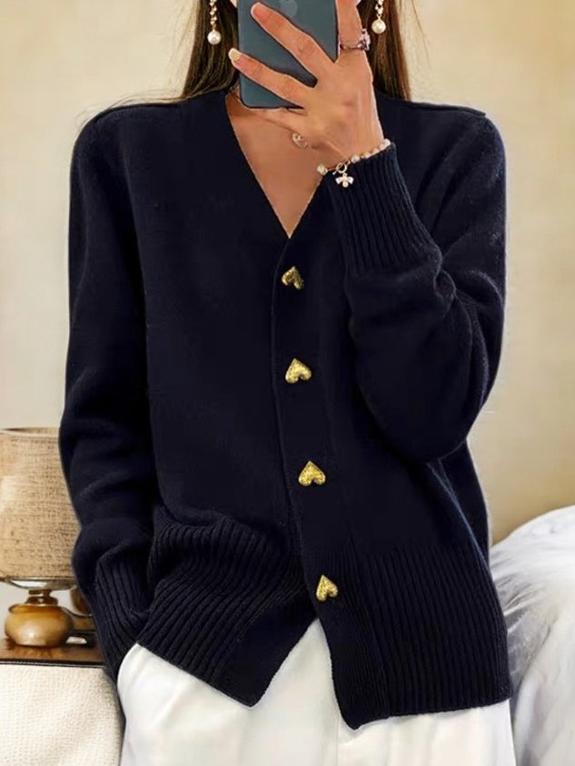 Women's clothing wool cardigan with buttons