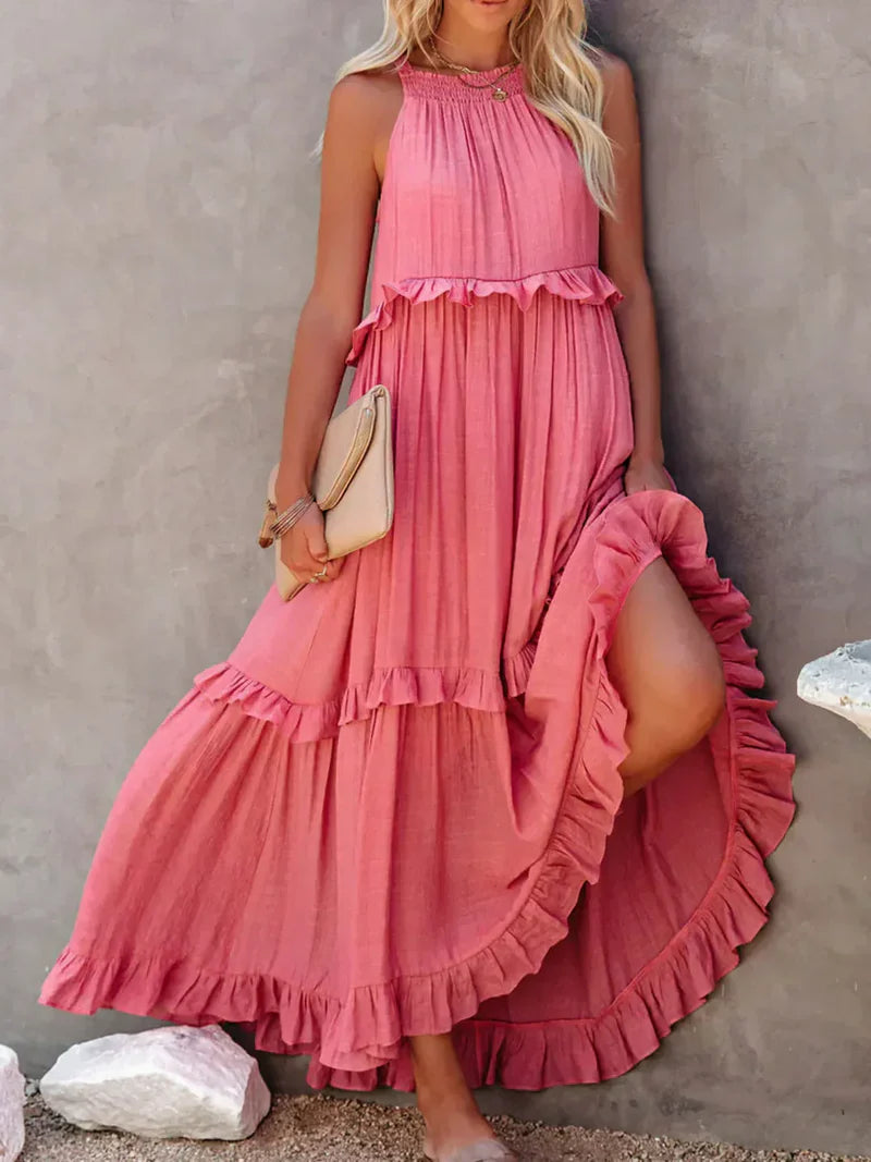ANETA | Elegant sleeveless dress with ruffles