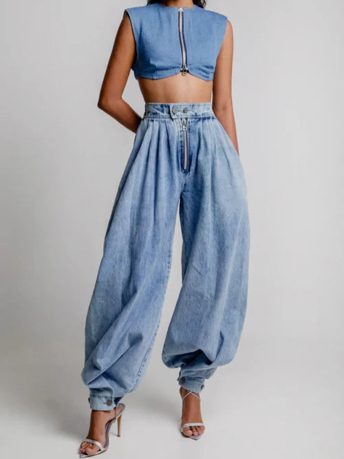 AGATA | Balloon Cotton High Waist Pants
