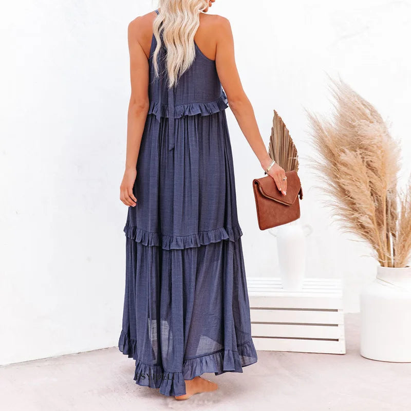 ANETA | Elegant sleeveless dress with ruffles