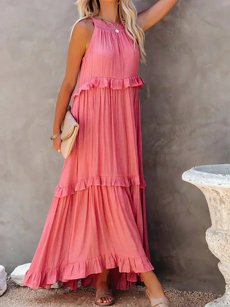 ANETA | Elegant sleeveless dress with ruffles