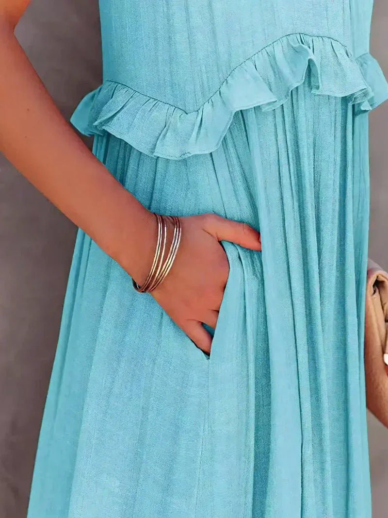 ANETA | Elegant sleeveless dress with ruffles