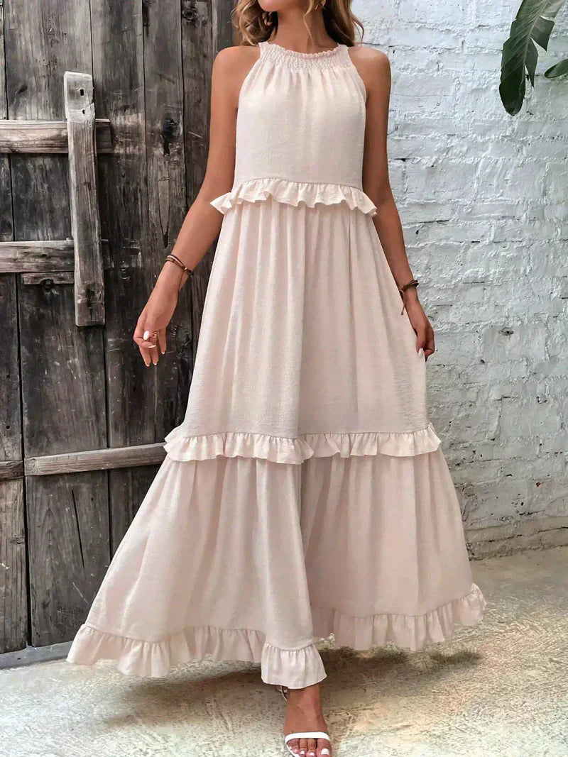ANETA | Elegant sleeveless dress with ruffles