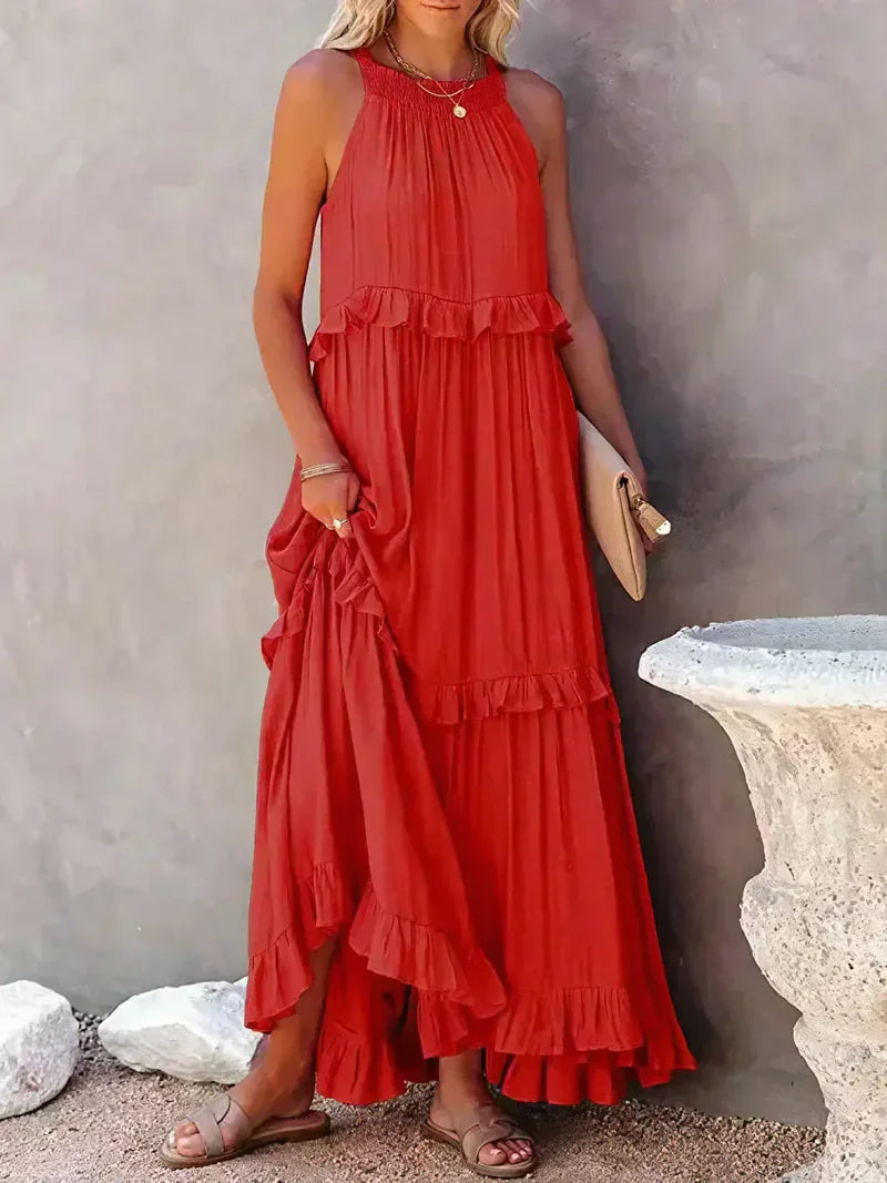 ANETA | Elegant sleeveless dress with ruffles