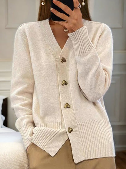 Women's clothing wool cardigan with buttons