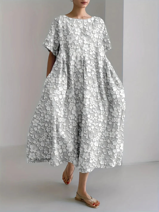 SARA | Ecru Floral Dress