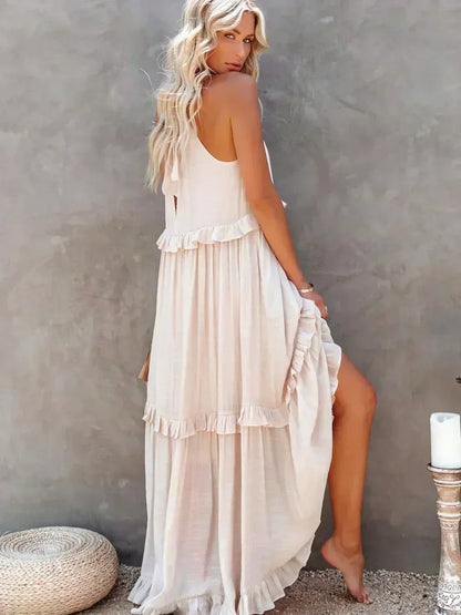 ANETA | Elegant sleeveless dress with ruffles