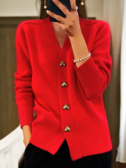 Women's clothing wool cardigan with buttons