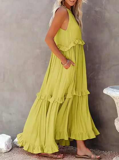 ANETA | Elegant sleeveless dress with ruffles