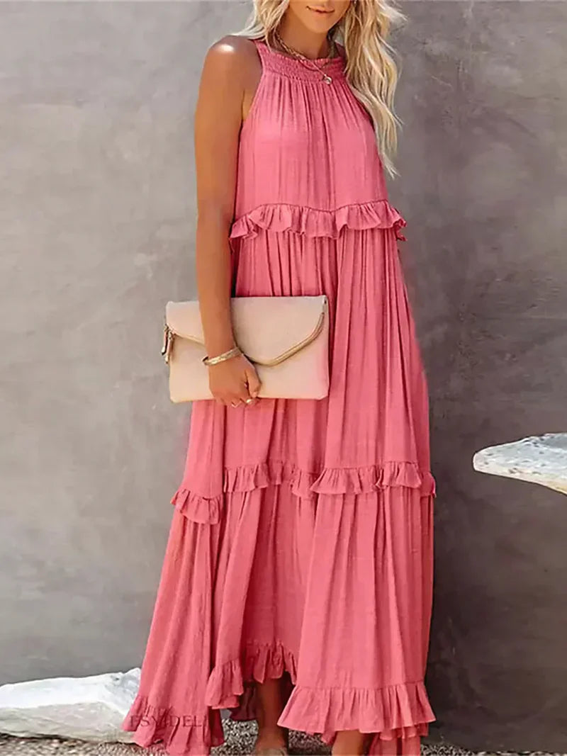 ANETA | Elegant sleeveless dress with ruffles