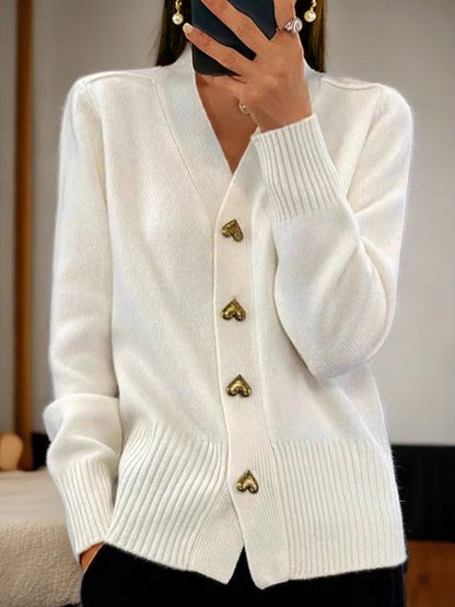 Women's clothing wool cardigan with buttons