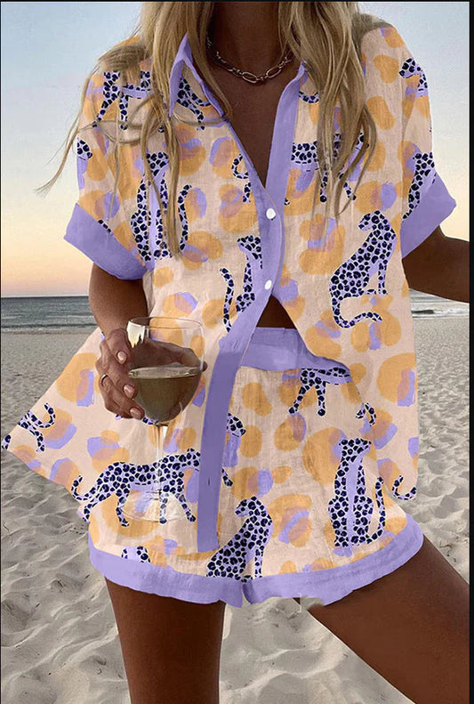 REOLIA | Short Leopard Print Set