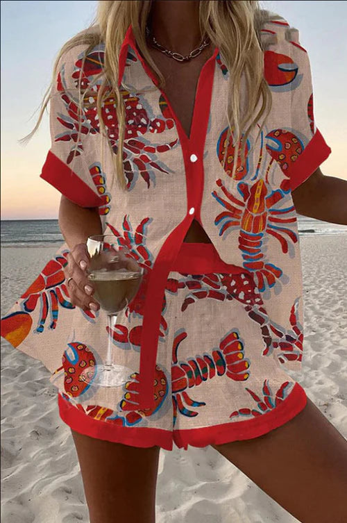 DAPHIRA | Lobster Print Short Set