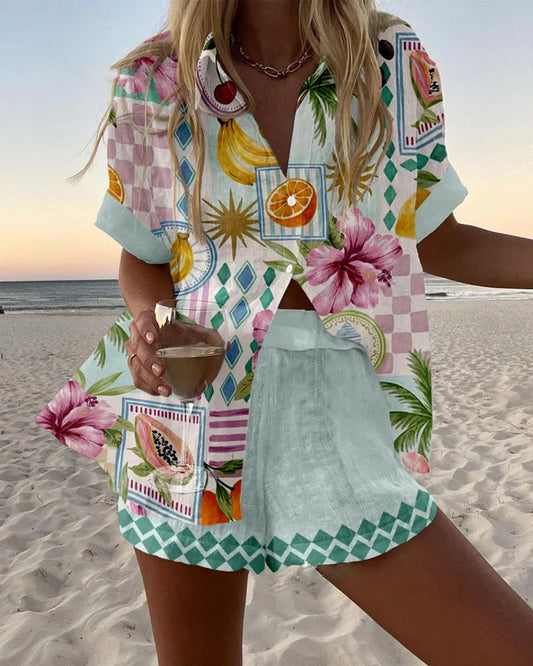 MAEVIN | Fruit Print Short Set