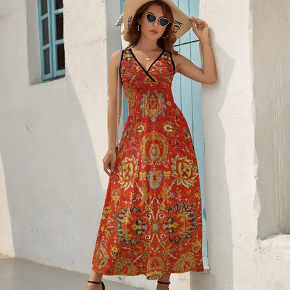 Women’s 2025 Summer Persian Print Sleeveless Dress