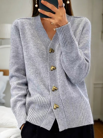 Women's clothing wool cardigan with buttons