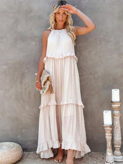 ANETA | Elegant sleeveless dress with ruffles